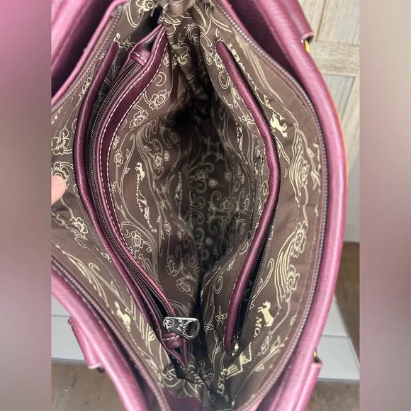 Montaña West Embellished Burgundy Shoulder Bag - Picture 5 of 8